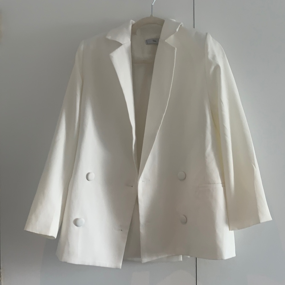 NWT Adika Oversized White Blazer Padded Size XS